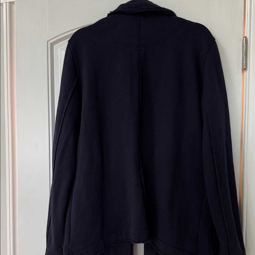 Anthropologie-Pilcro Navy Knit Blazer  NWT Size L Similar to Frank & Eileen - Picture 3 of 3
